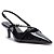 Arezzo Scarpin Preto Verniz Salto Médio Slingback Amélia - Imagem 1