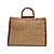 Arezzo Bolsa Shopping Marrom Couro Palha Isla Grande - Imagem 1