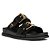 Schutz Papete Couro Preto Fivela Dourada - Imagem 1