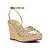 Schutz Sandália Anabela Plataforma Palha e Dourado - Imagem 1