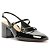 Arezzo Scarpin Preto Verniz Salto Bloco Tiras Slingback - Imagem 1