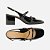 Arezzo Scarpin Preto Verniz Salto Bloco Tiras Slingback - Imagem 3