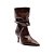 Arezzo Bota Marrom Couro Salto Baixo Fino Slouchy - Imagem 1