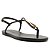 Arezzo Sandália Rasteira Preta Slim Metal Dourado - Imagem 1