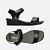 Arezzo Sandália Preta Couro Flatform Comfort - Imagem 3