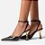 Arezzo Scarpin Preto Couro Salto Geométrico Slingback - Imagem 2