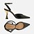 Arezzo Scarpin Preto Couro Salto Geométrico Slingback - Imagem 3