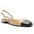 Arezzo Sapatilha Marrom Couro Bico Redondo Slingback Cap Toe Preto - Imagem 1
