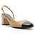 Arezzo Scarpin Marrom Couro Salto Bloco Slingback Cap Toe Preto - Imagem 1