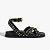 Schutz Papete Flatform Fivela Tachas Couro Preta - Imagem 3