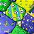 Bandanas Tecido Estampado Copa Brasil Mod.2 - 10 unidades - Imagem 1