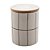 Pote Decorativo Grid de Cerâmica c/ tampa de bambu Branco 12,5cm - Imagem 1