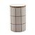Pote Decorativo Grid de Cerâmica c/ tampa de bambu Branco 15cm - Imagem 1
