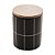 Pote Decorativo Grid de Cerâmica c/ tampa de bambu Preto 12,5cm - Imagem 1