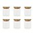 Kit 6 Potes Herméticos De Vidro com Tampa de Bambu 220ml - Imagem 1