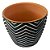 Cachepot Para Plantas De Cerâmica Preto Zig Zag 8 Cm - Imagem 2