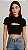 Cropped Manguinha com decote vazado– Tecido Ribana casual elegante - Imagem 1