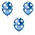 Balão Bexiga Bolinha Azul Com Branco - 25 Unid - Pic Pic - Imagem 2
