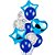 Balao Buque Estrela Azul e Prata - 9 Unidades - Imagem 1