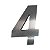 Numero Residencial Quadrado 3D Aco 4 Numeral - Imagem 2