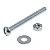 Parafuso Rosca Máquina 3/16x1" + Porca e Arruela 5 Unidades Sfor - Imagem 1