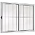 Janela de Correr 100x120 Direita 2 Folhas com Grade Vidro Liso Alumínio Branco 5520 Esquadrisul - Imagem 1