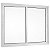 Janela de Correr 120x120 2 Folhas sem Grade Vidro Liso Alumínio Branco 5884 Esquadrisul - Imagem 1