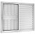 Janela Veneziana 100x120 3 Folhas com Grade Vidro Liso Alumínio Branco 5959 Esquadrisul - Imagem 1
