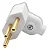 Pino Macho Branco 2P+T 10A C/Prensa Cabos PLD6-3 90º Margirius 130976 - Imagem 2