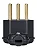 Pino Macho Preto 2P+T 10A C/Prensa Cabos PLD6-3 90º Margirius 130945 - Imagem 3