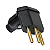 Pino Macho Preto 2P+T 10A C/Prensa Cabos PLD6-3 90º Margirius 130945 - Imagem 1