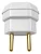 Pino Macho Branco 2P 10A PLD10-2 90º C/Prensa Cabos 177131 - Imagem 4
