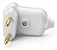 Pino Macho Branco 2P 10A PLD10-2 90º C/Prensa Cabos 177131 - Imagem 2