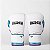 Kit Luva e Caneleira Muay Thai Profissional Branca Detalhes Azul - Imagem 4