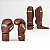 Kit Luva e Caneleira Muay Thai Profissional Marrom - Imagem 1