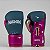 Kit Luva e Caneleira Muay Thai Azul Detalhes Rosa - Imagem 5