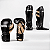 Kit Luva e Caneleira Muay Thai Preta Detalhes Dourado - Imagem 1