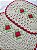 Par de Tapete de Croche Modelo Oval Flor Vermelho - Cor Cru - Imagem 2