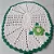 Par de Tapete de Croche Modelo Oval Flor Verde - Cor Cru - Imagem 2