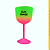 Taça Gin Acrílico Bicolor Rosa-Verde 580ml - Imagem 1