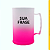 Caneco Chopp Acrílico Degradê Rosa 500ml - Imagem 1