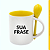 Caneca Branca de Colher Reta Amarelo 325ml - Imagem 1