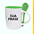 Caneca Branca de Colher Reta Verde 325ml - Imagem 1