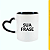 Caneca Branca Alça e Interior Preto Coração 325ml - Imagem 2