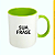 Caneca Branca Alça e Interior Verde-Limão Lisa 325ml - Imagem 1