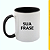 Caneca Branca Alça e Interior Preto Lisa 325ml - Imagem 2