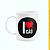 Caneca Branca Lisa 325ml - I Love Cão - Imagem 1