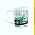 Caneca Branca Lisa 325ml - Fusca Taxi, Verde e Branco - Imagem 1