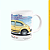 Caneca Branca Lisa 325ml - Fusca Amarelo - Imagem 3