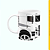 Caneca Branca Lisa 325ml - Caminhão Branco - Imagem 1